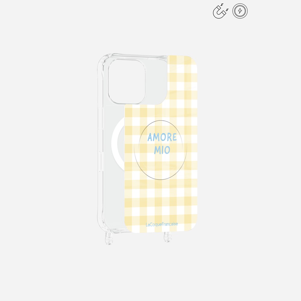 Amore Mio Vichy Yellow Printed Magnetic Plate