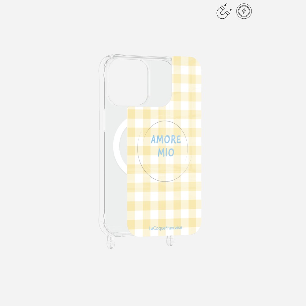 Amore Mio Vichy Yellow Printed Magnetic Plate