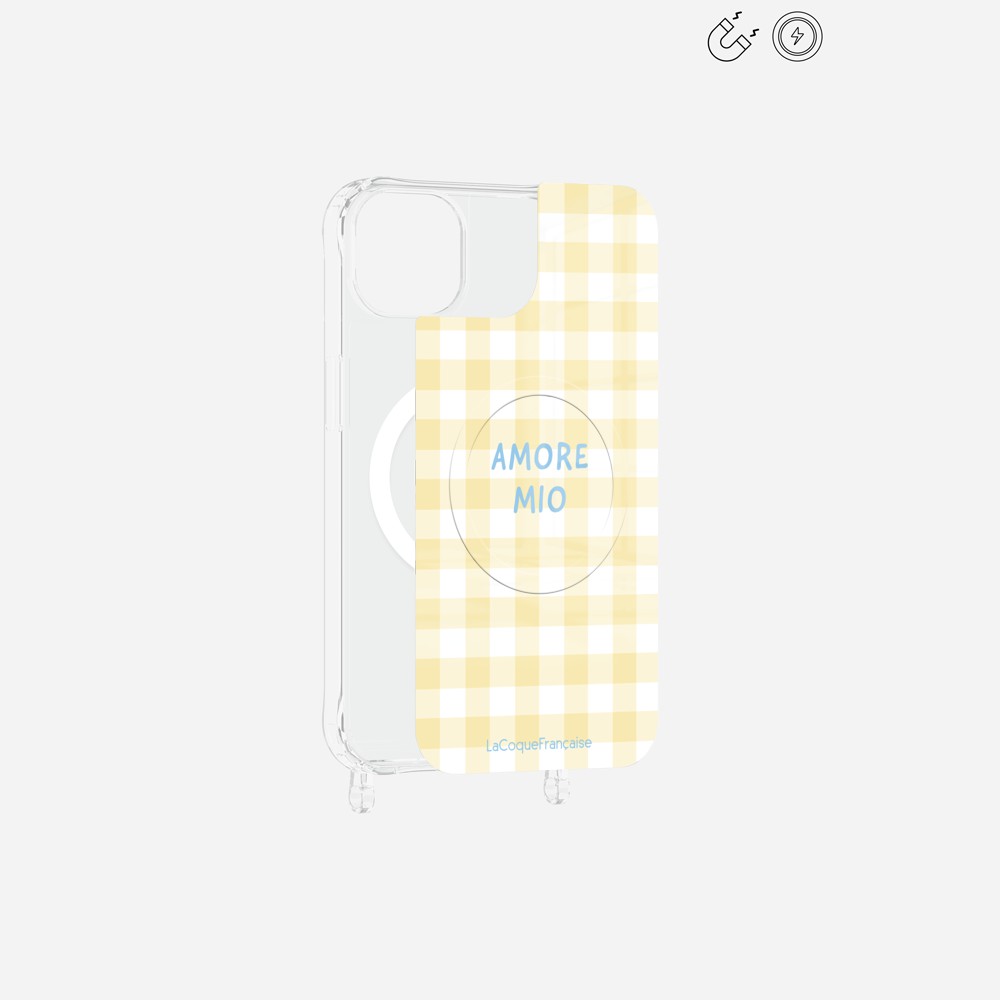 Plaque Magnetique Imprimee Amore Mio Vichy Jaune - 17