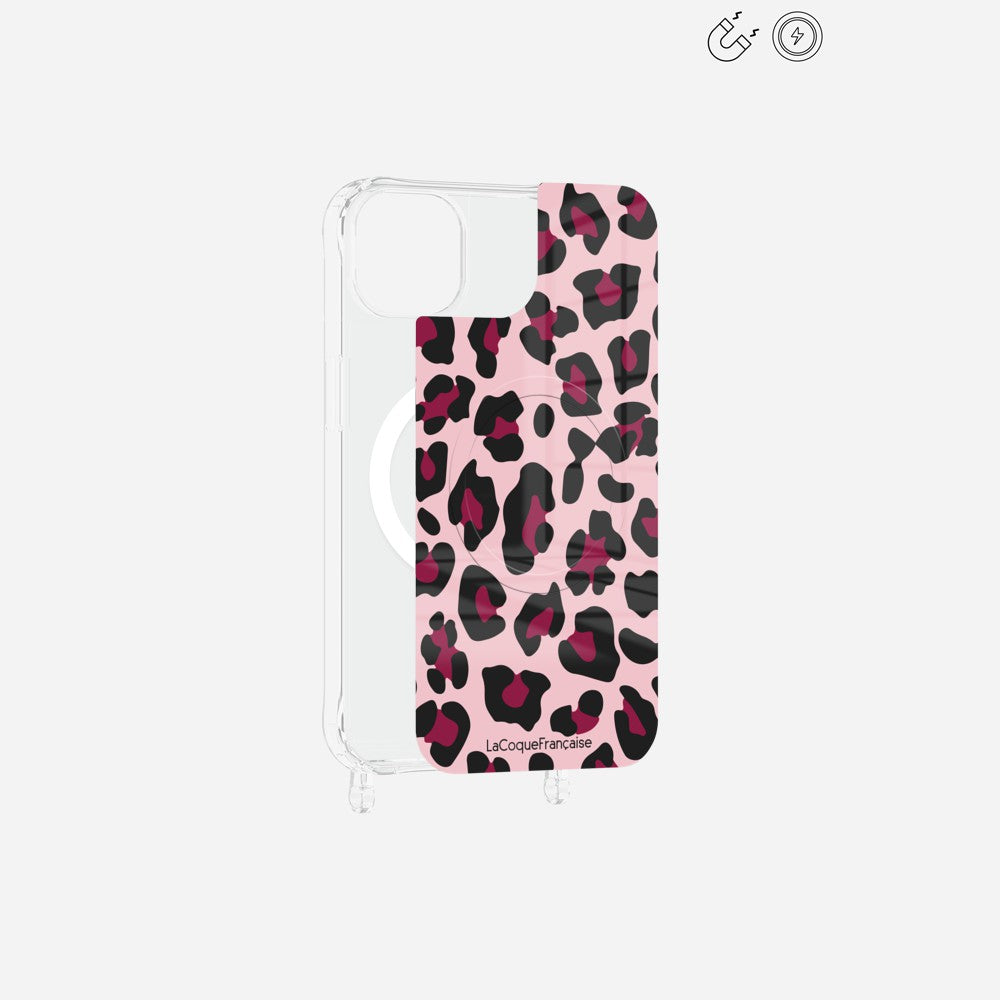 Plaque Magnetique Imprimee Leopard Rose Et Bordeaux - 17