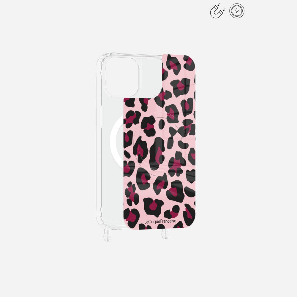 Plaque Magnetique Imprimee Leopard Rose Et Bordeaux - 16