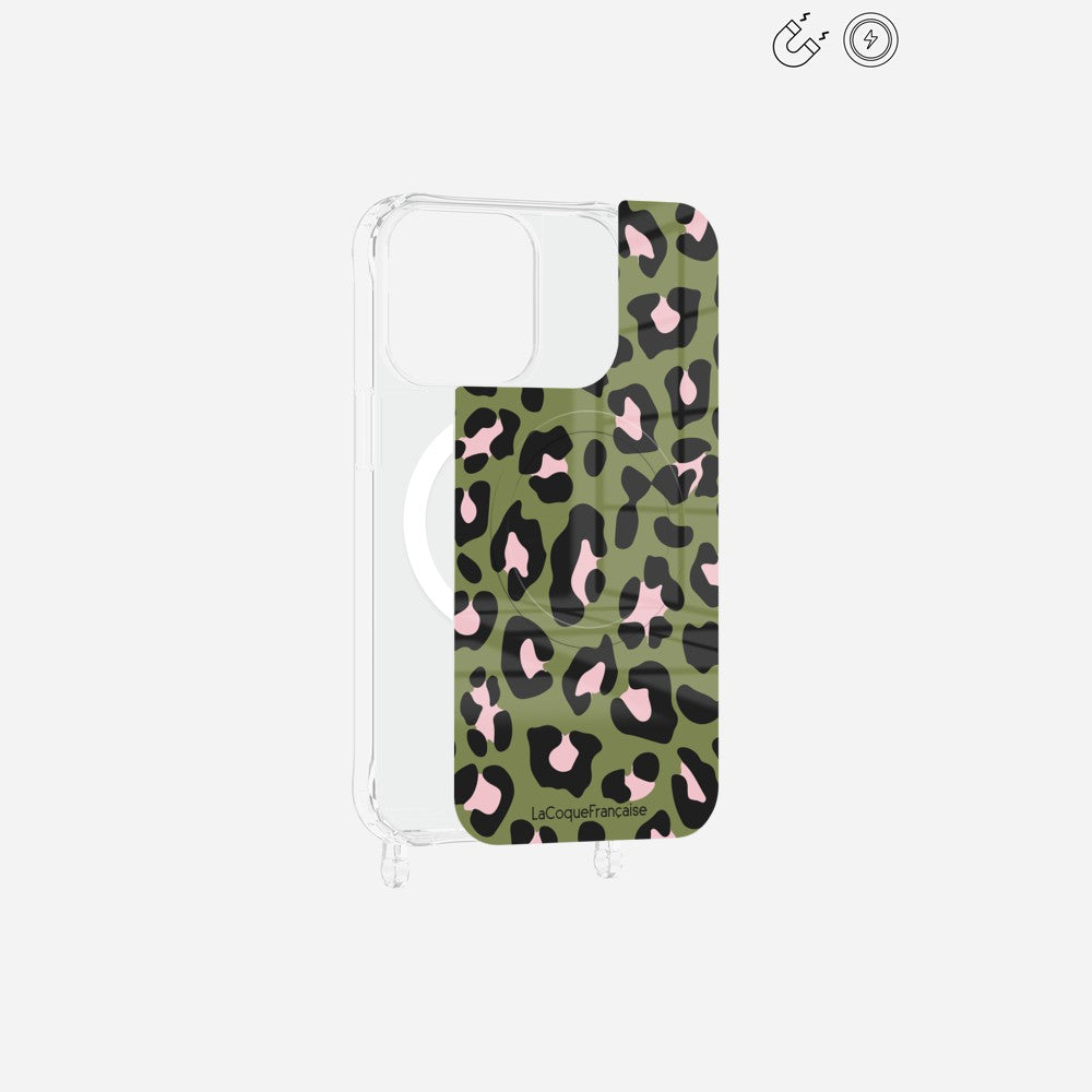 Plaque Magnetique Imprimee Leopard Kaki Et Rose - 18