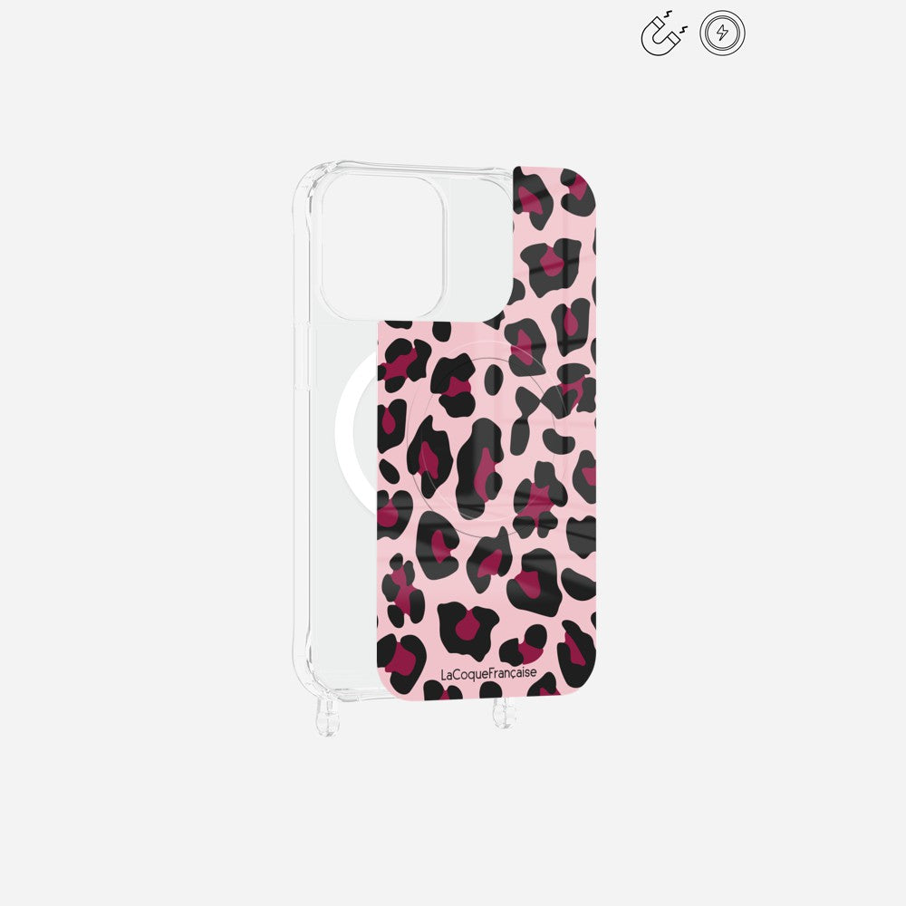 Plaque Magnetique Imprimee Leopard Rose Et Bordeaux - 18