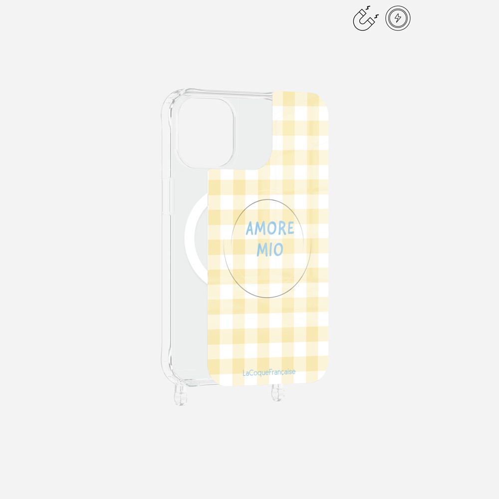 Plaque Magnetique Imprimee Amore Mio Vichy Jaune - 22