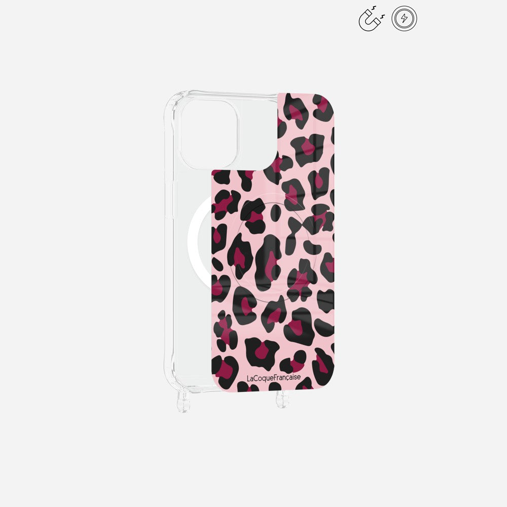 Plaque Magnetique Imprimee Leopard Rose Et Bordeaux - 21