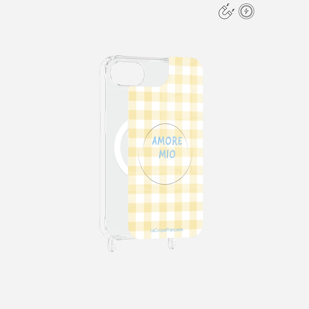 Amore Mio Vichy Yellow Printed Magnetic Plate