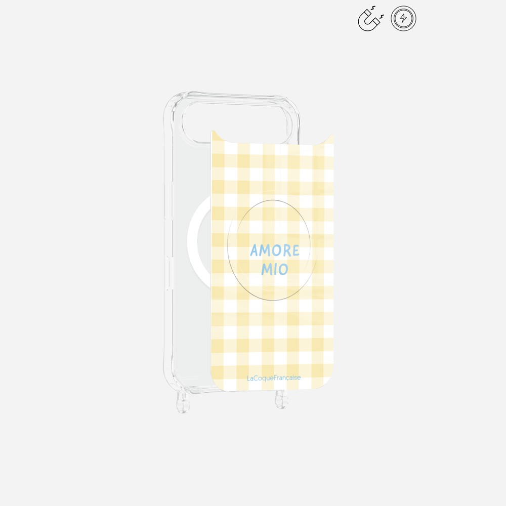 Amore Mio Vichy Yellow Printed Magnetic Plate