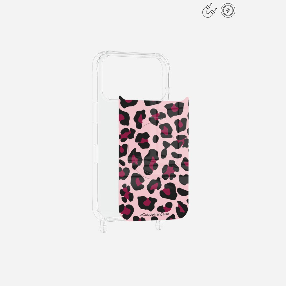 Plaque Magnetique Imprimee Leopard Rose Et Bordeaux