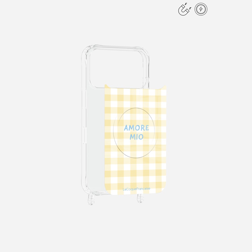Amore Mio Vichy Yellow Printed Magnetic Plate