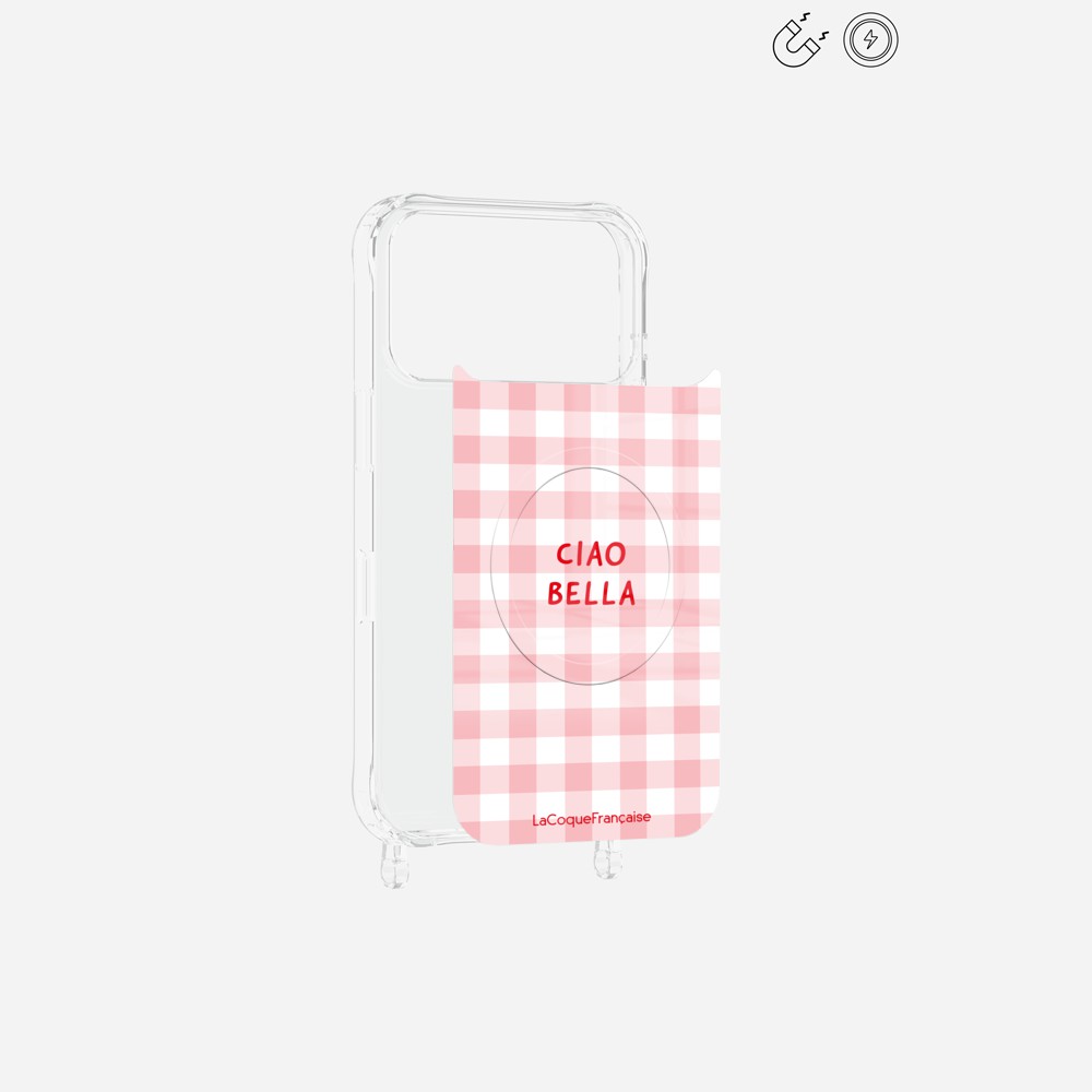 Printed Magnetic Plate Ciao Bella Vichy Pink