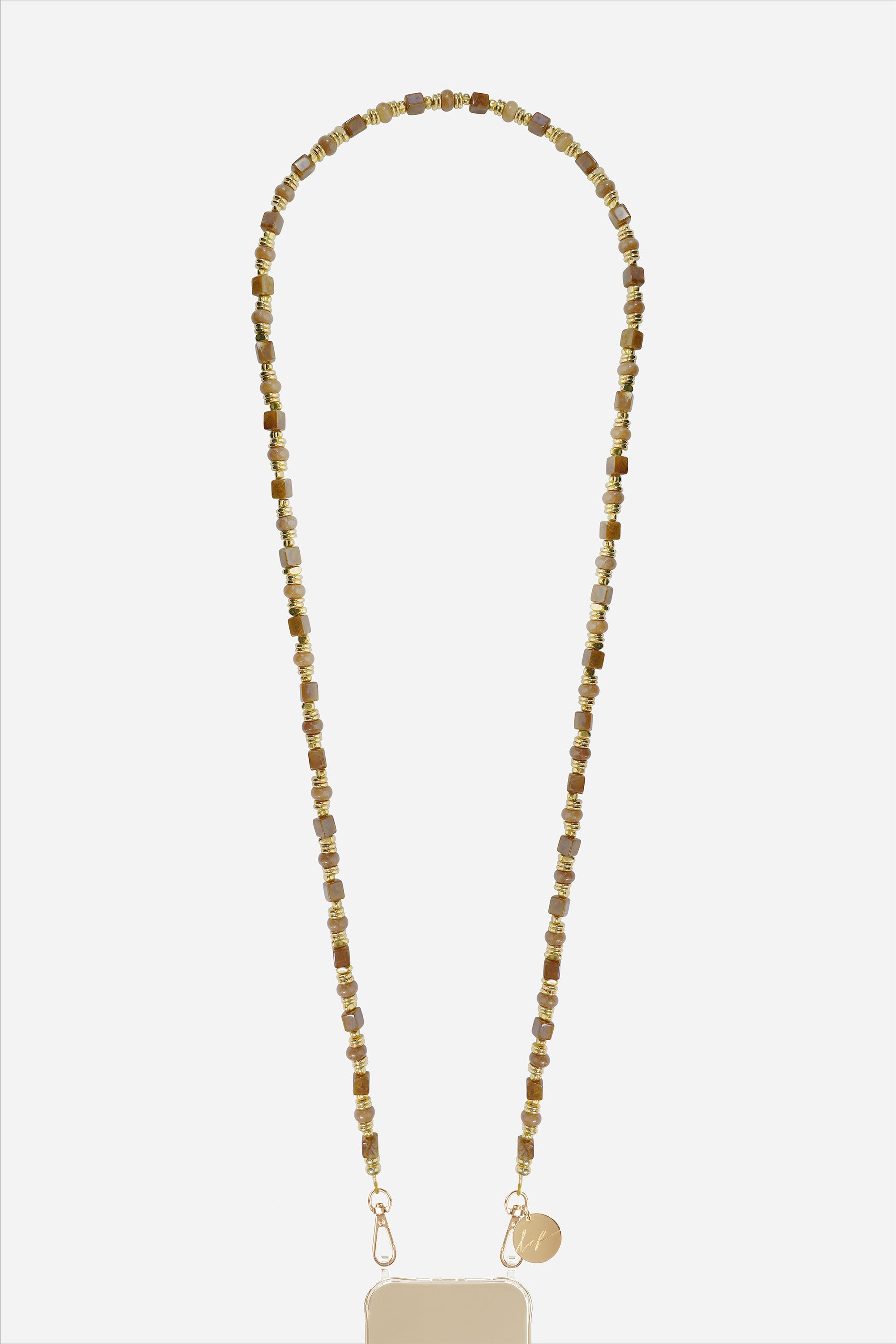 Chaine Longue Jeanne Marron 120 cm