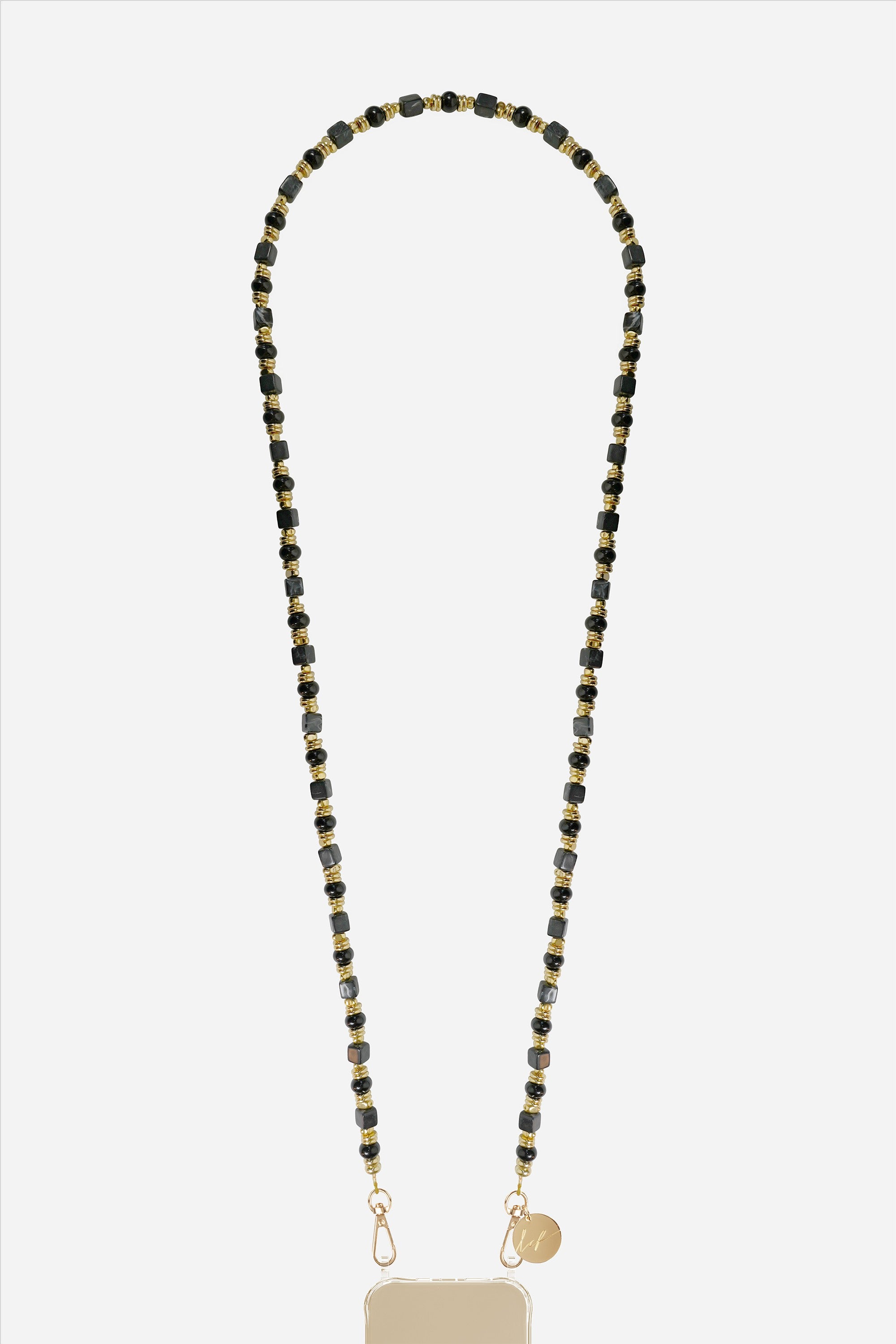 Chaine Longue Jeanne Noir 120 cm