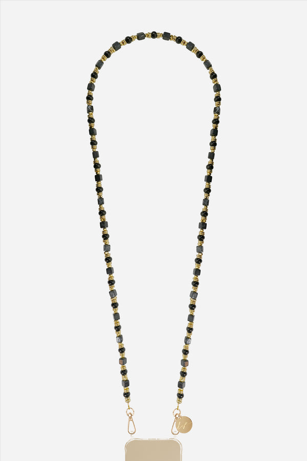 Chaine Longue Jeanne Noir 120 cm