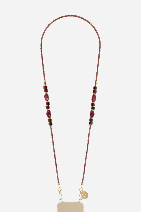 Chaine Longue Chiara Bordeaux 120 cm