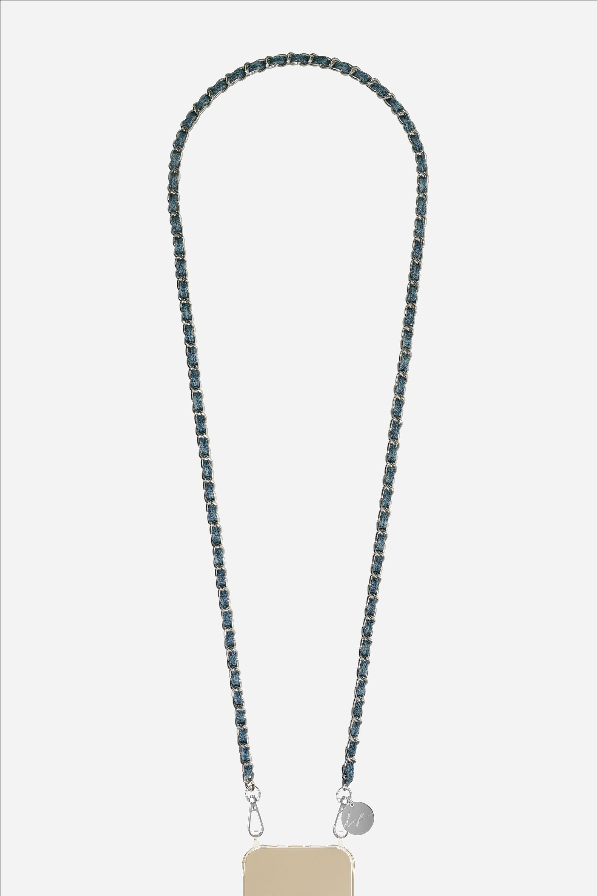 Chaine Longue Cali Bleu Dore 120 cm