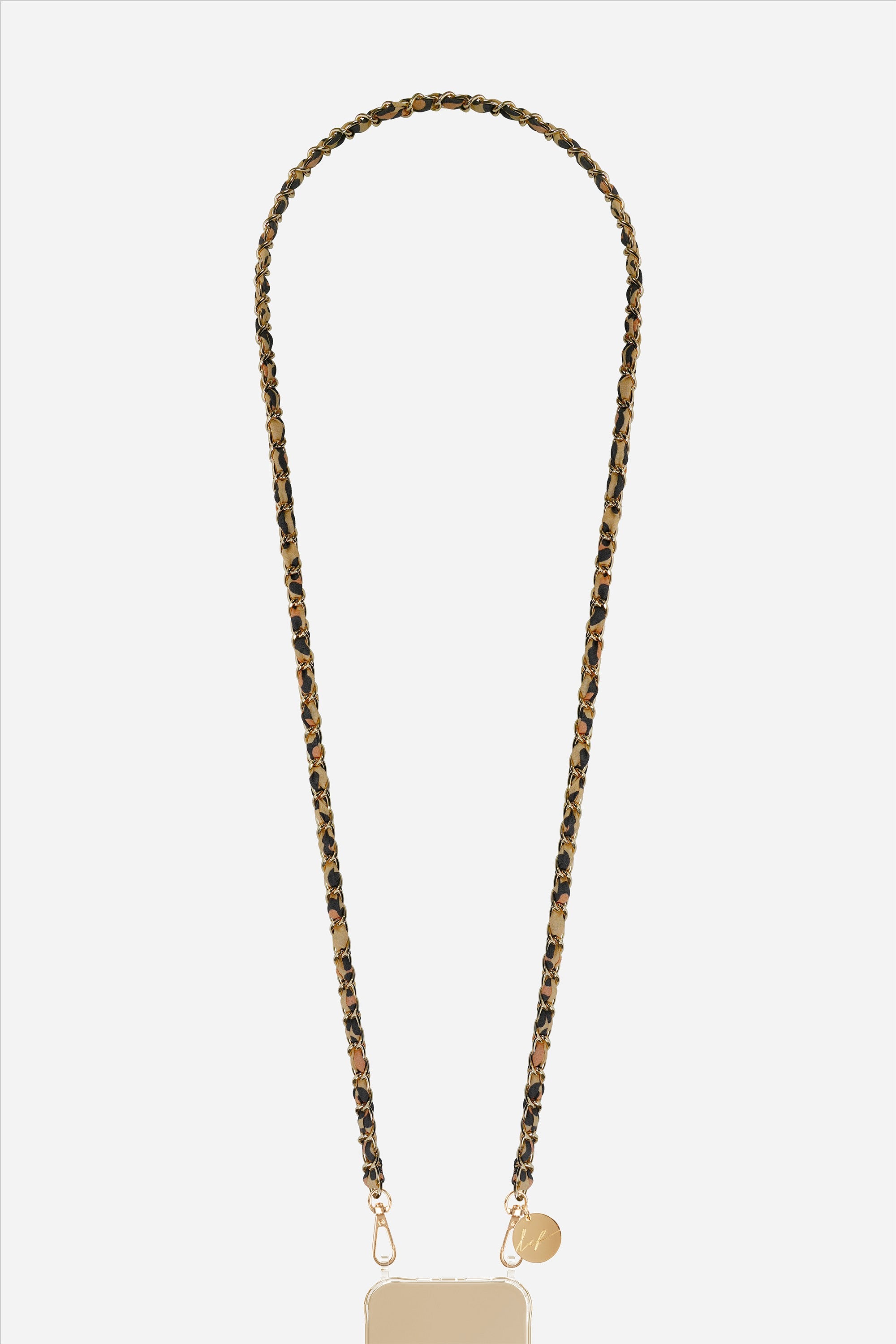 Chaine Longue Cali Leopard Dore 120 cm
