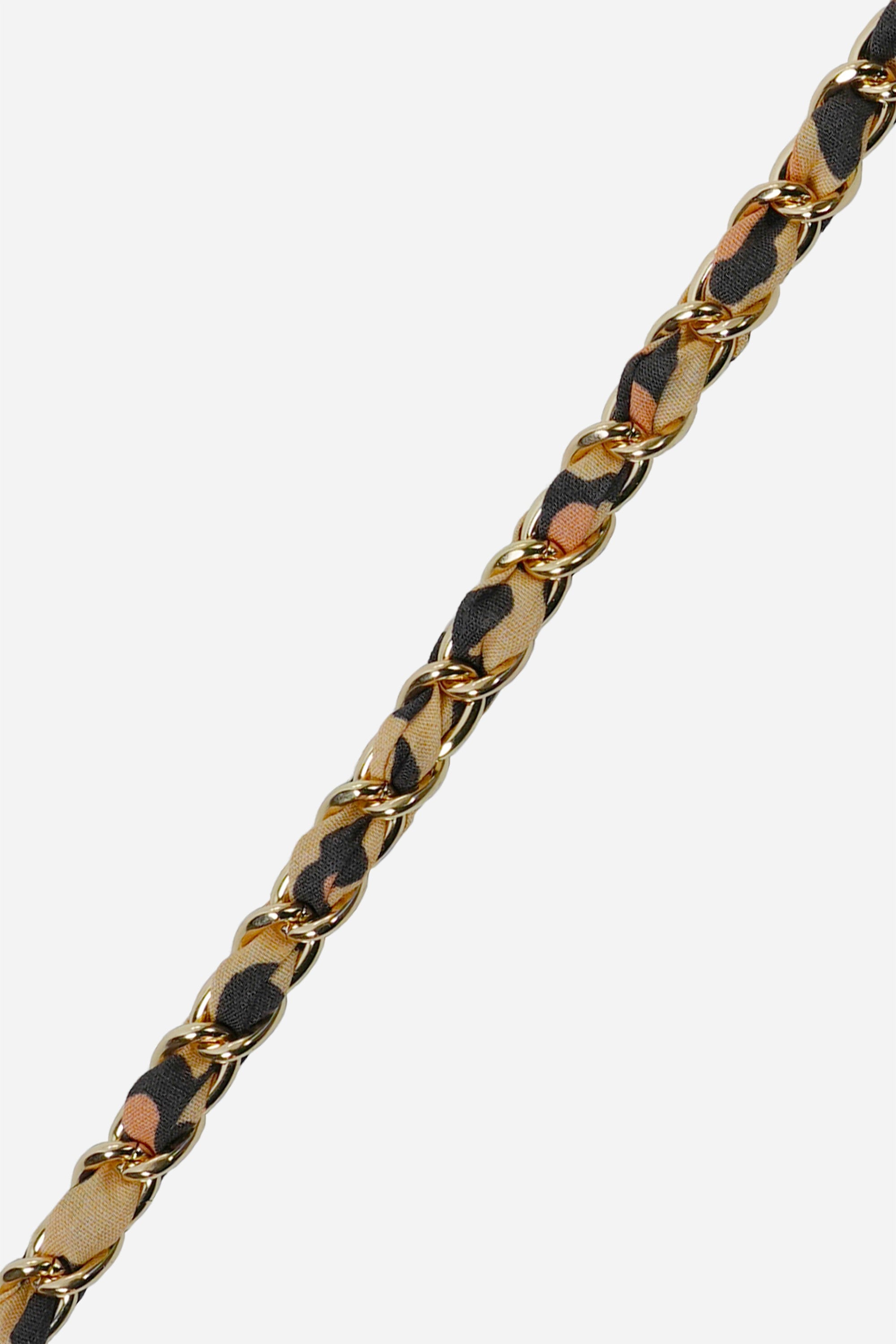 Chaine Longue Cali Leopard Dore 120 cm