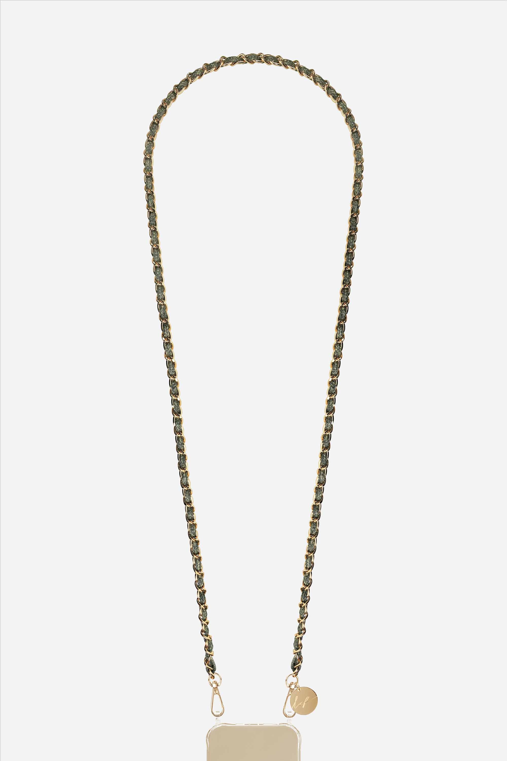 Chaine Longue Cali Kaki Dore 120 cm