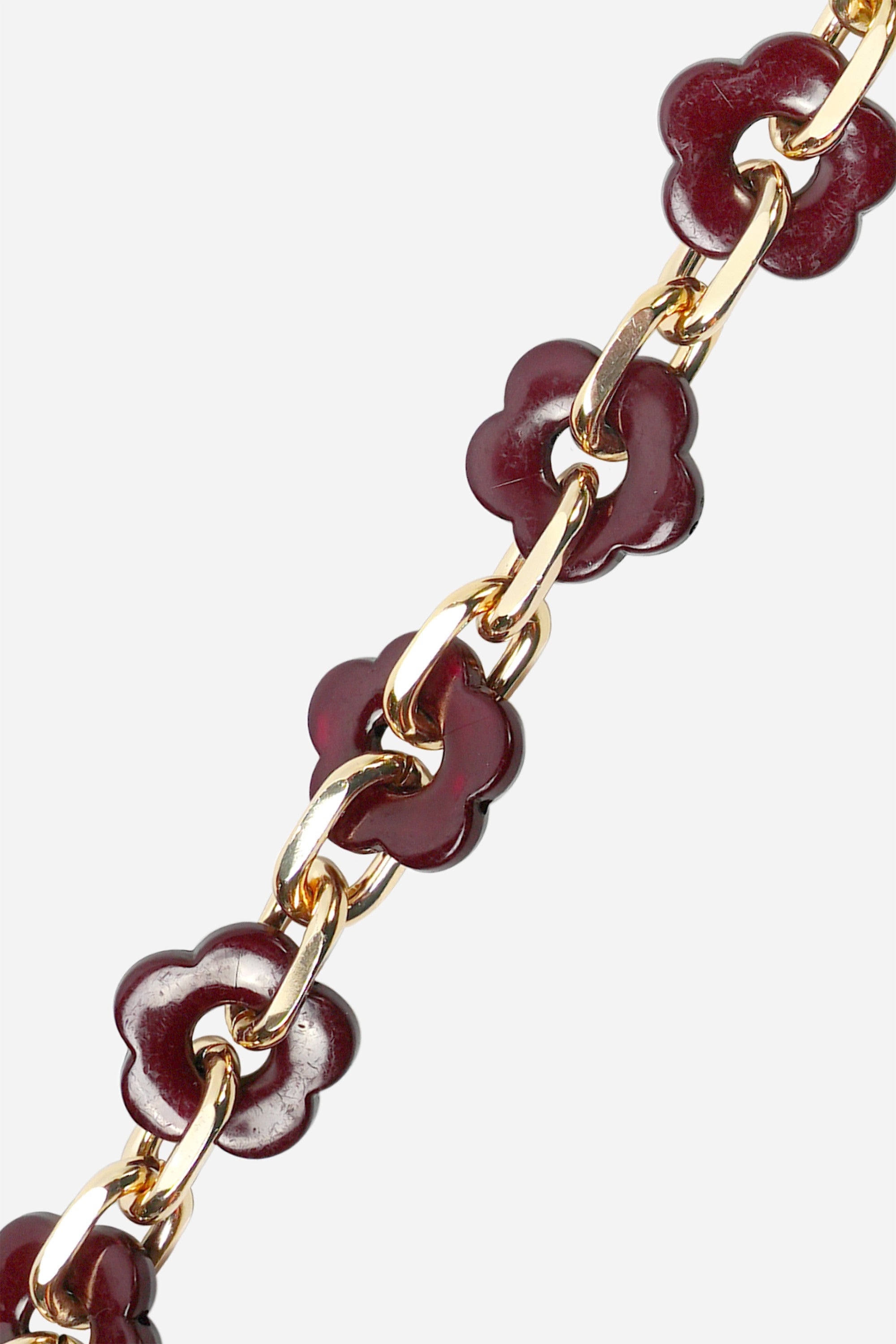 Chaine Longue Cassy Fleurs Bordeaux 120 cm