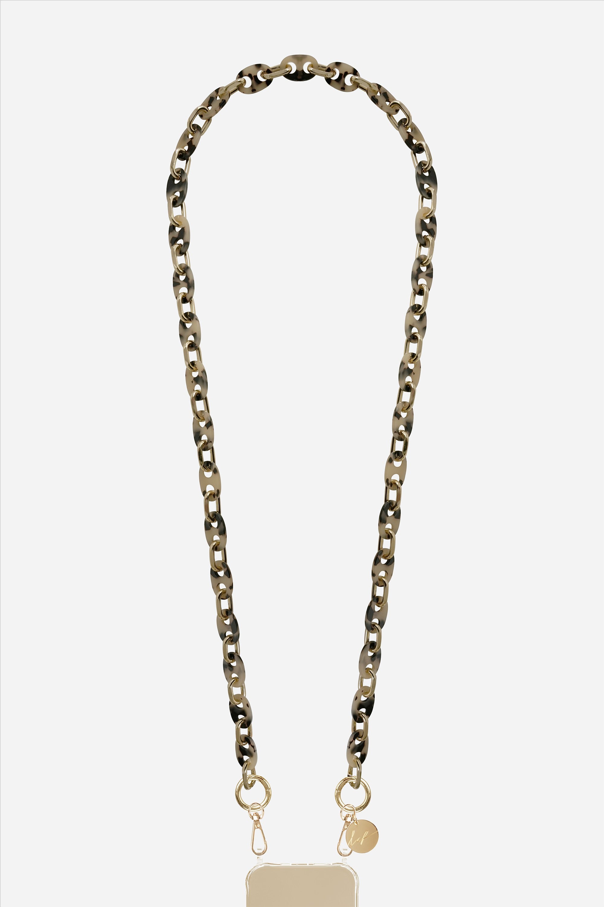 Chaine Longue Becky Ecaille Beige 120 cm