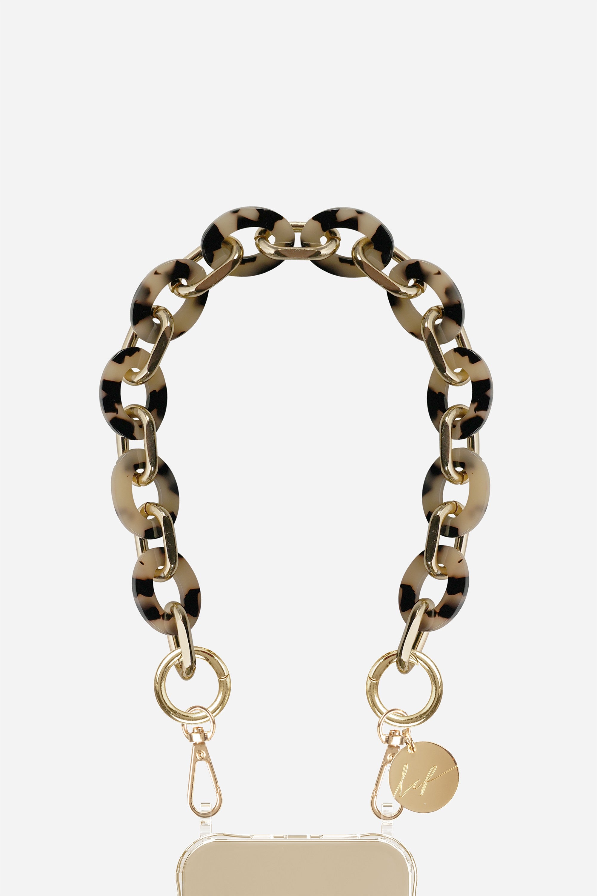 Chaine Courte Cassy Ecaille Beige 40 cm