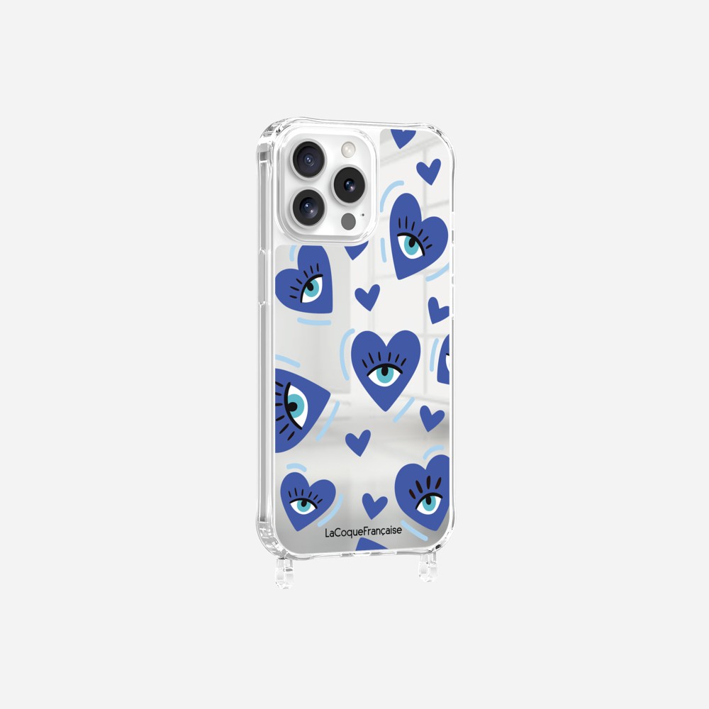 Blue Love Eyes Printed Ring Mirror Case