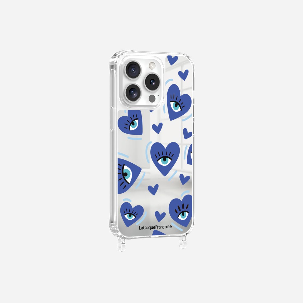 Blue Love Eyes Printed Ring Mirror Case