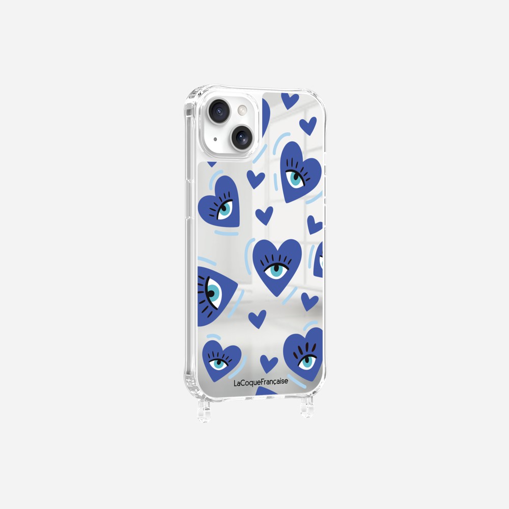 Coque Anneaux Miroir Imprimee Yeux D'amour Bleu - 17