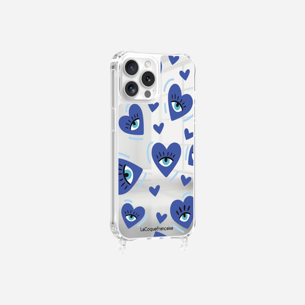 Blue Love Eyes Printed Ring Mirror Case