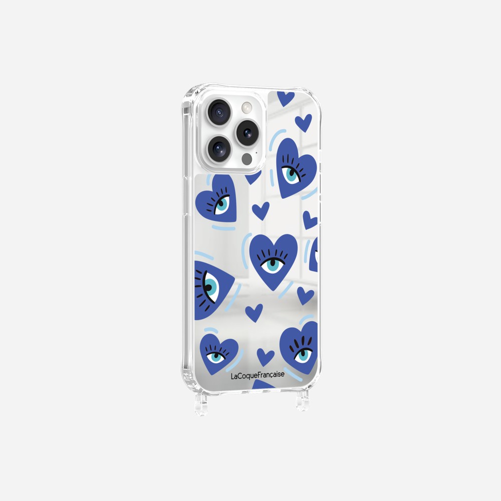 Blue Love Eyes Printed Ring Mirror Case