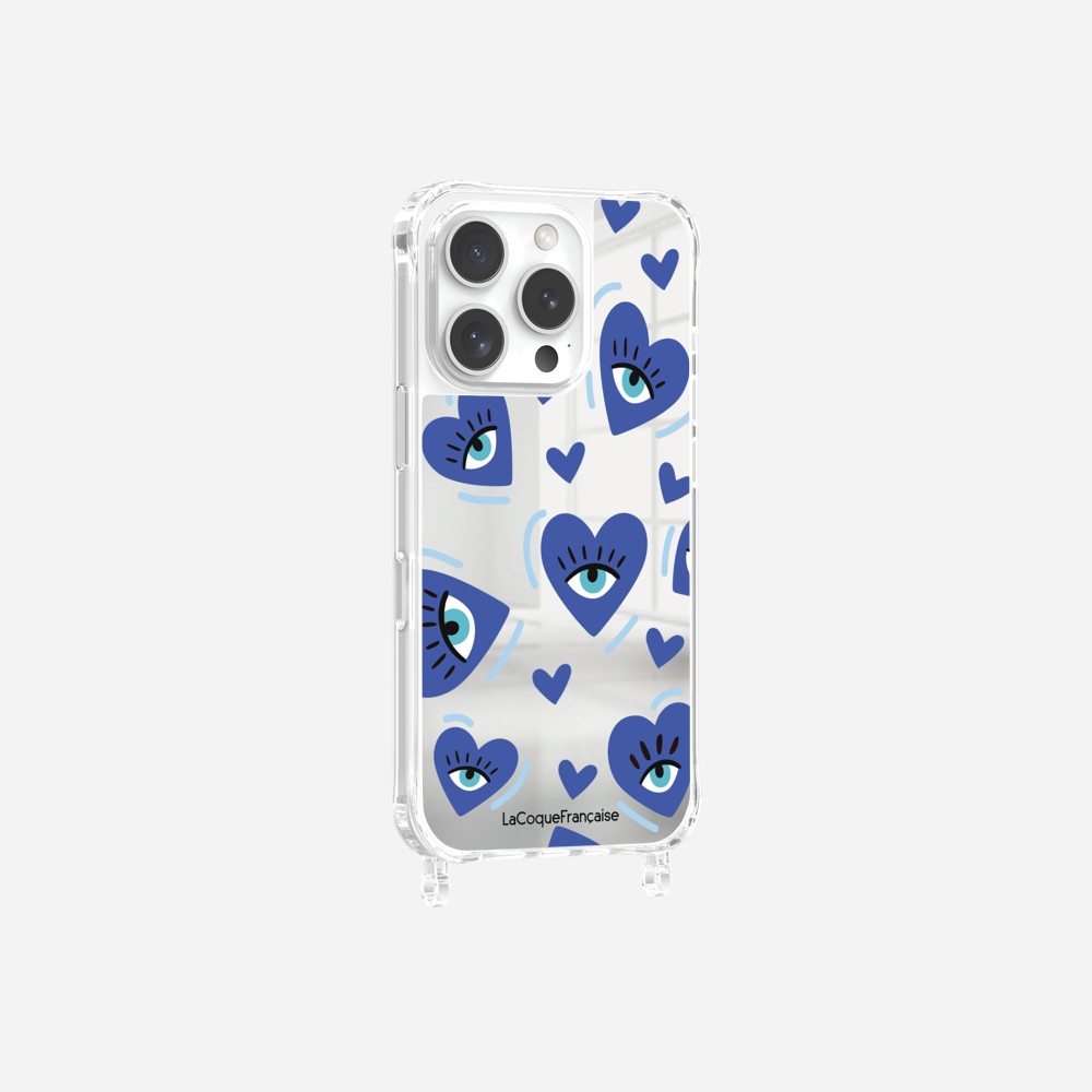 Blue Love Eyes Printed Ring Mirror Case