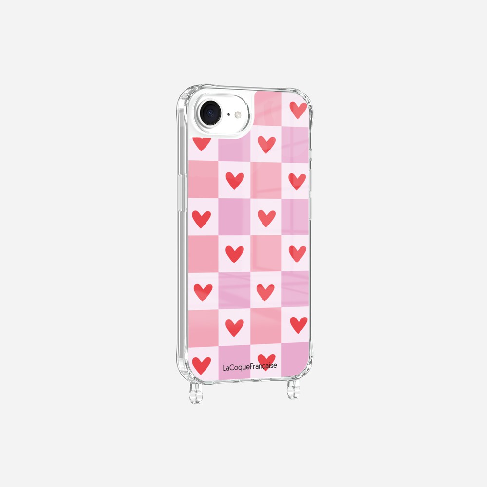 Coque Anneaux Imprimee Coeur Carreau