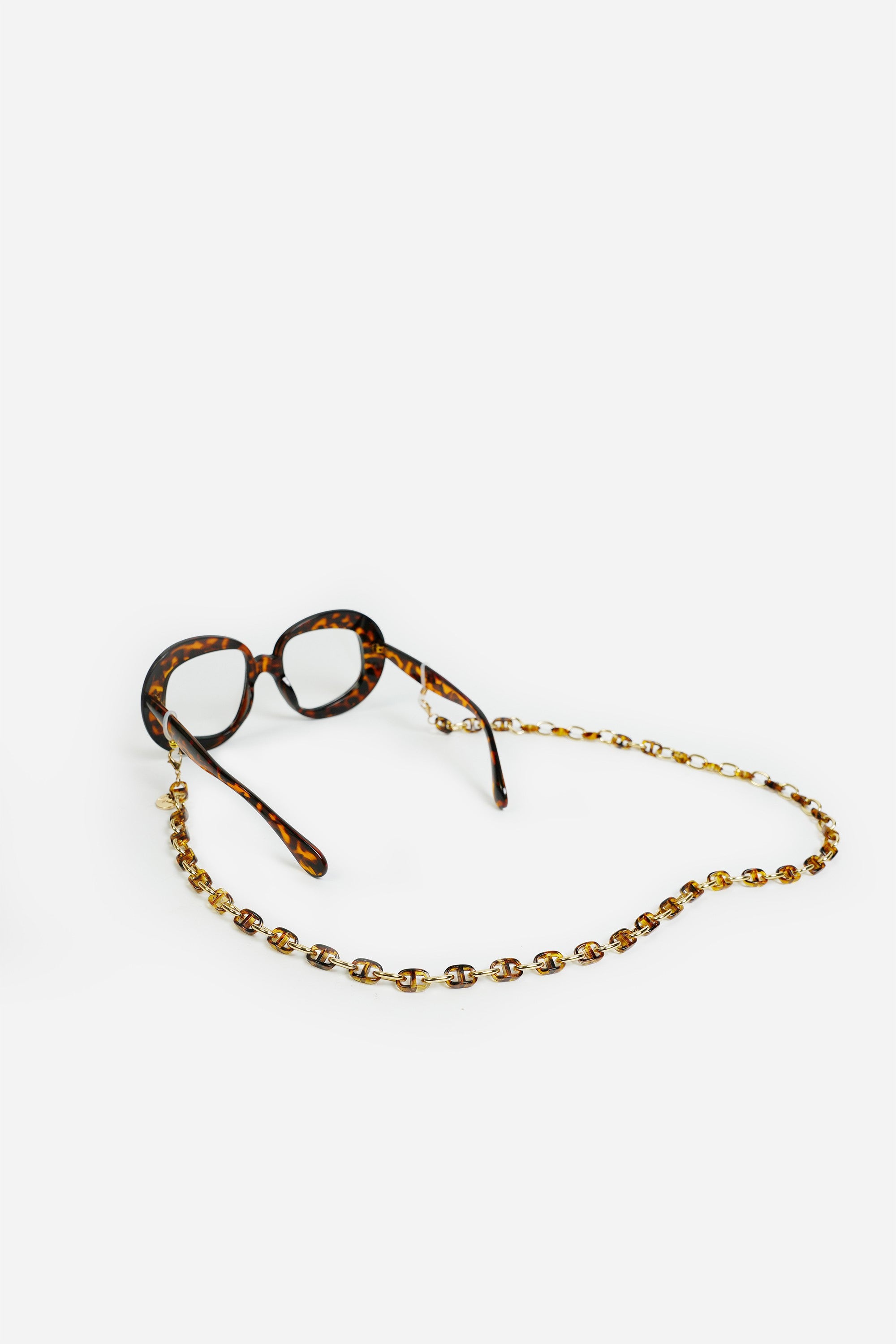 Bijoux Chaine De Lunettes Becky Ecaille Marron 72 cm