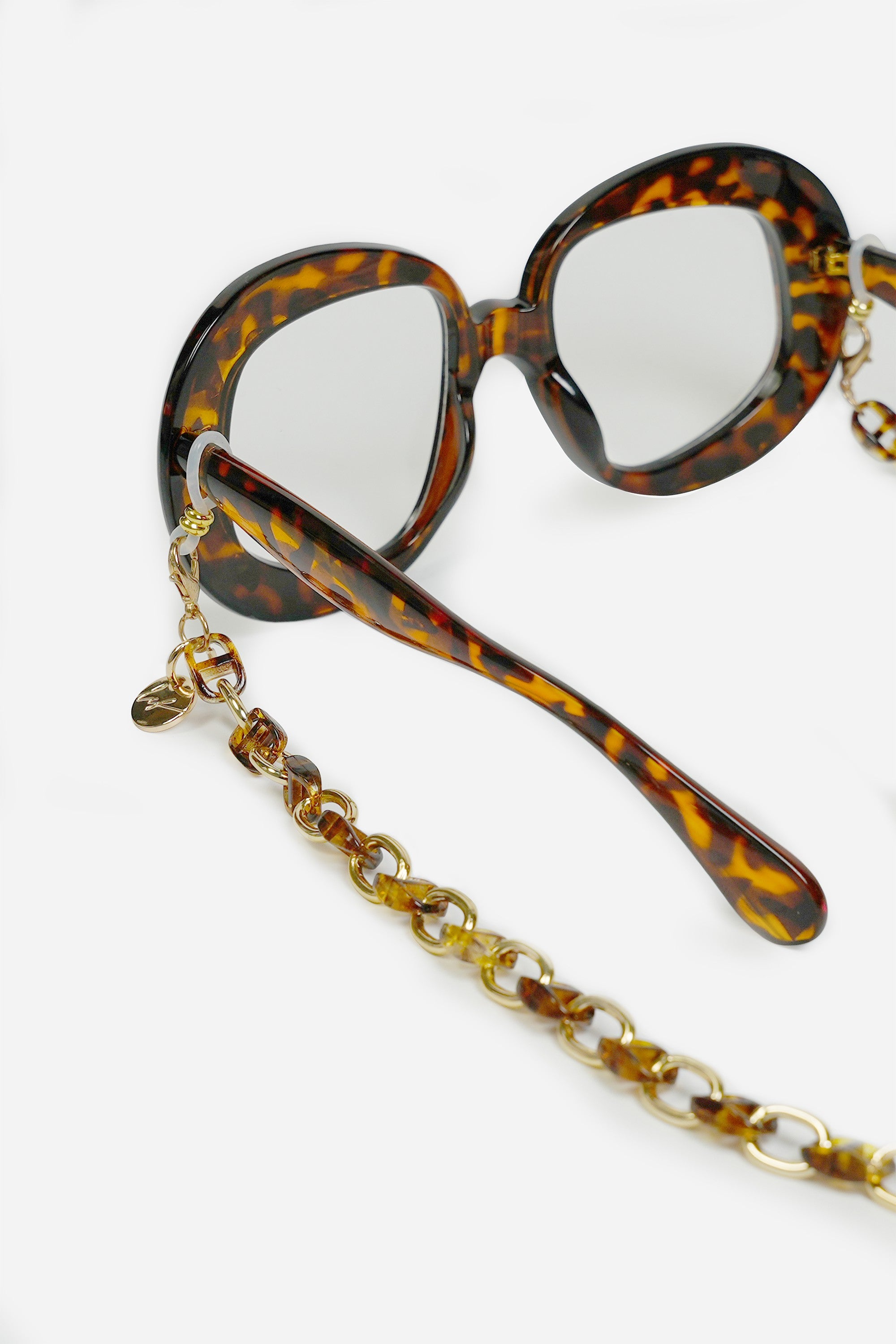 Bijoux Chaine De Lunettes Becky Ecaille Marron 72 cm