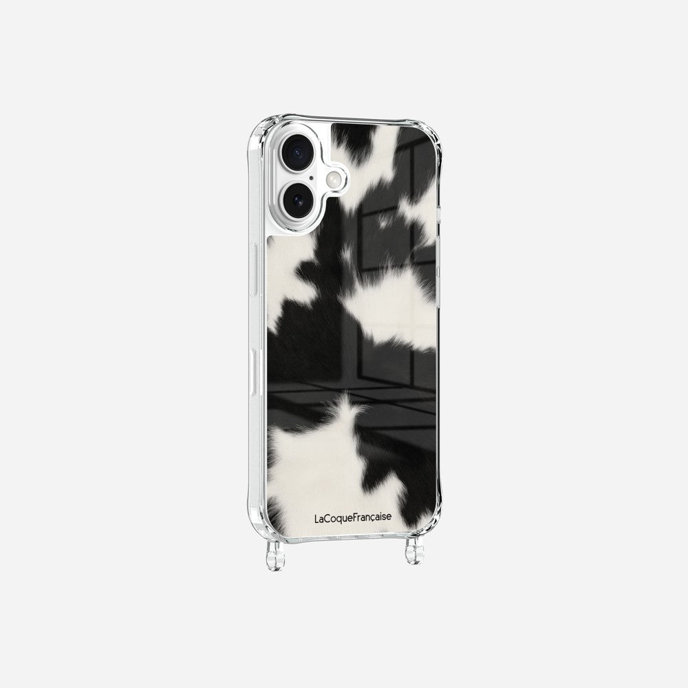 Coque Anneaux Imprimee Vache Noire