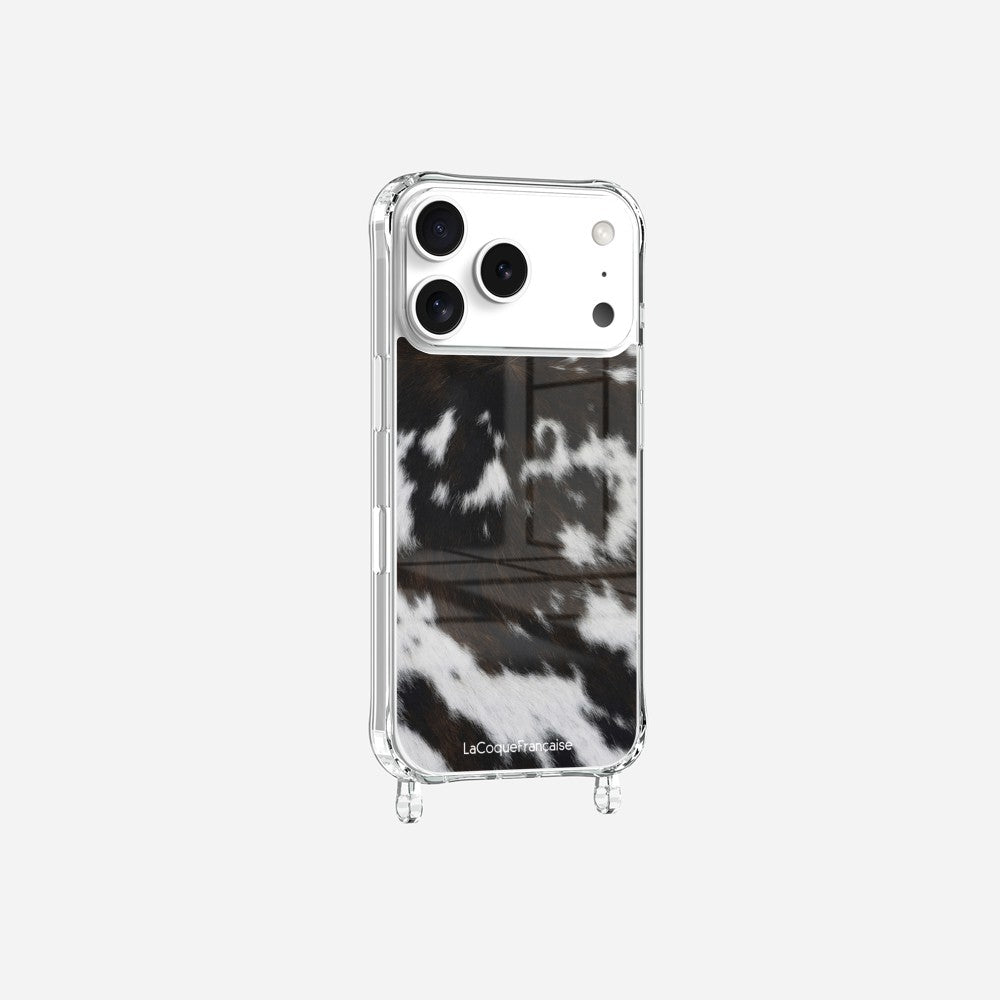 Coque Anneaux Imprimee Vache Bicolore