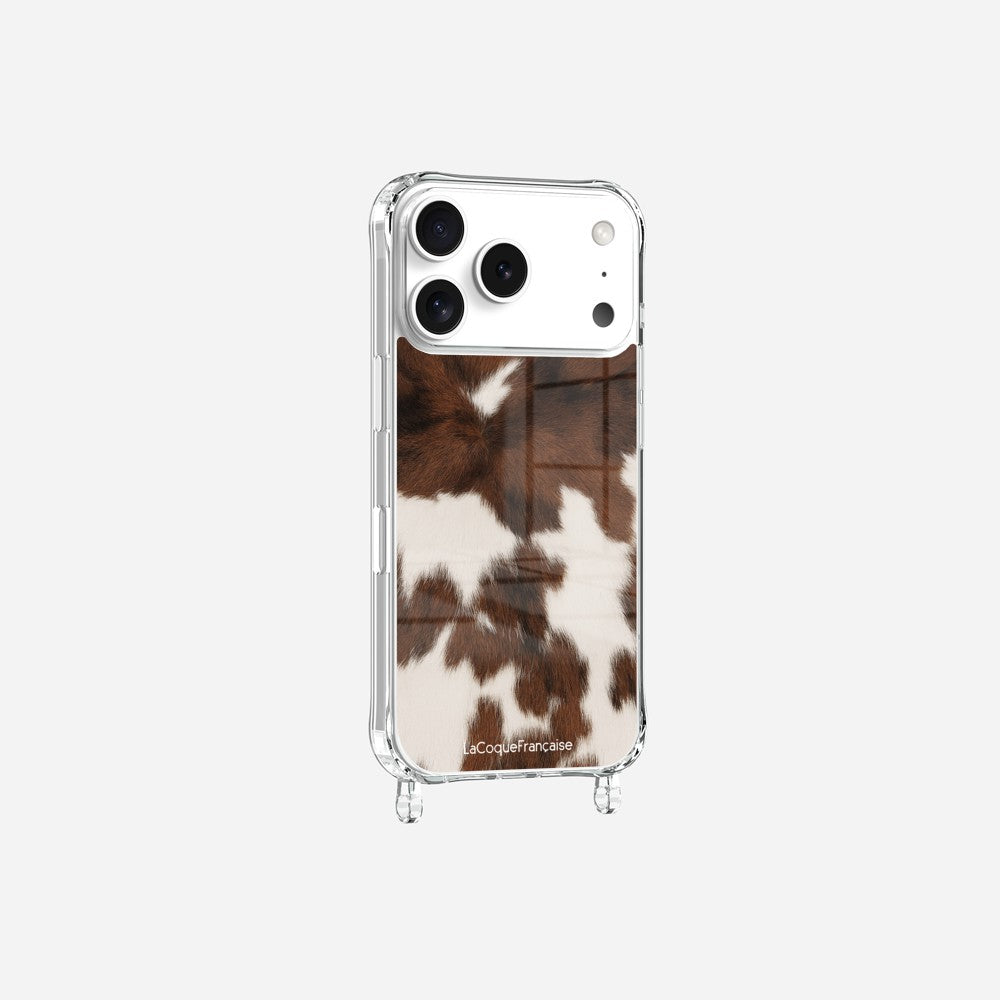Coque Anneaux Imprimee Vache Marron