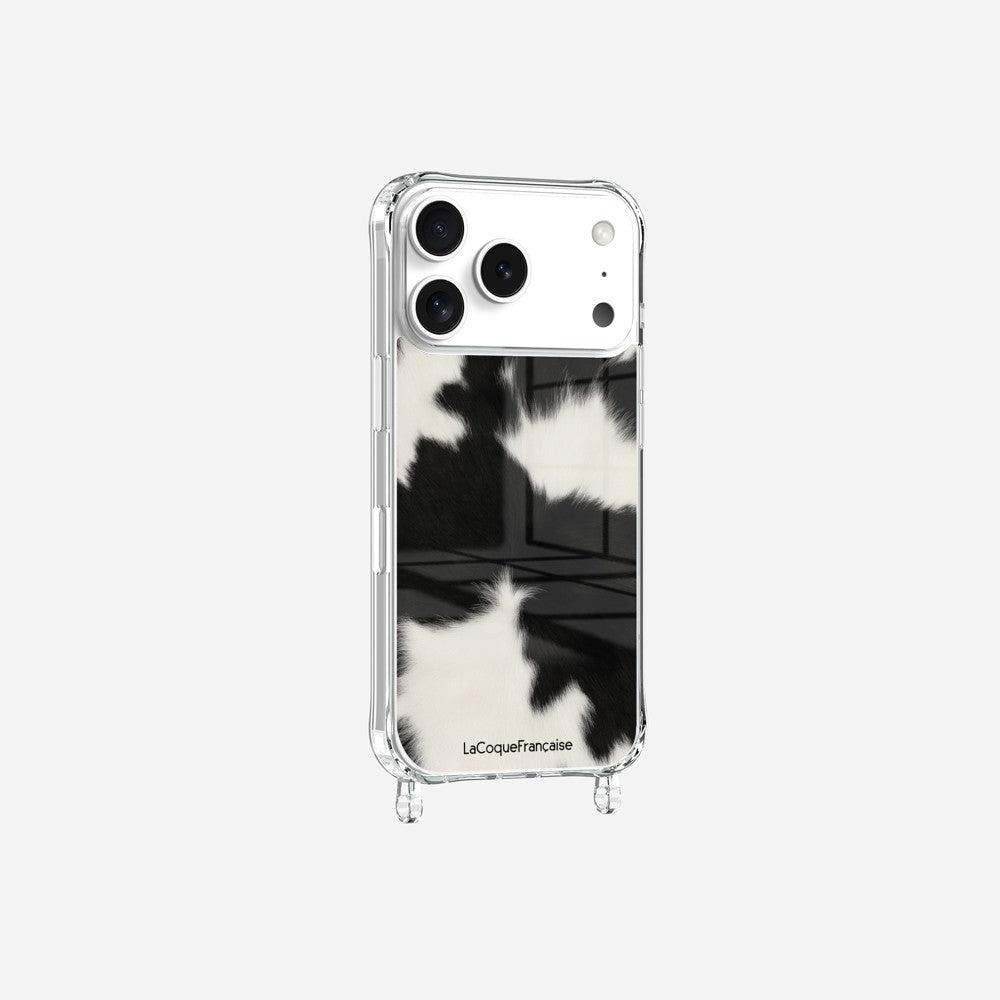 Coque Anneaux Imprimee Vache Noire