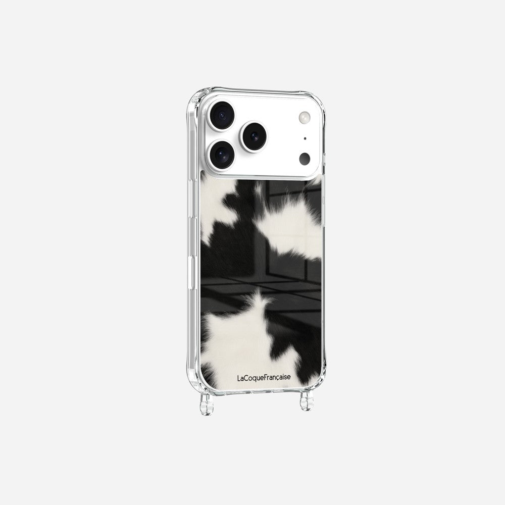 Coque Anneaux Imprimee Vache Noire