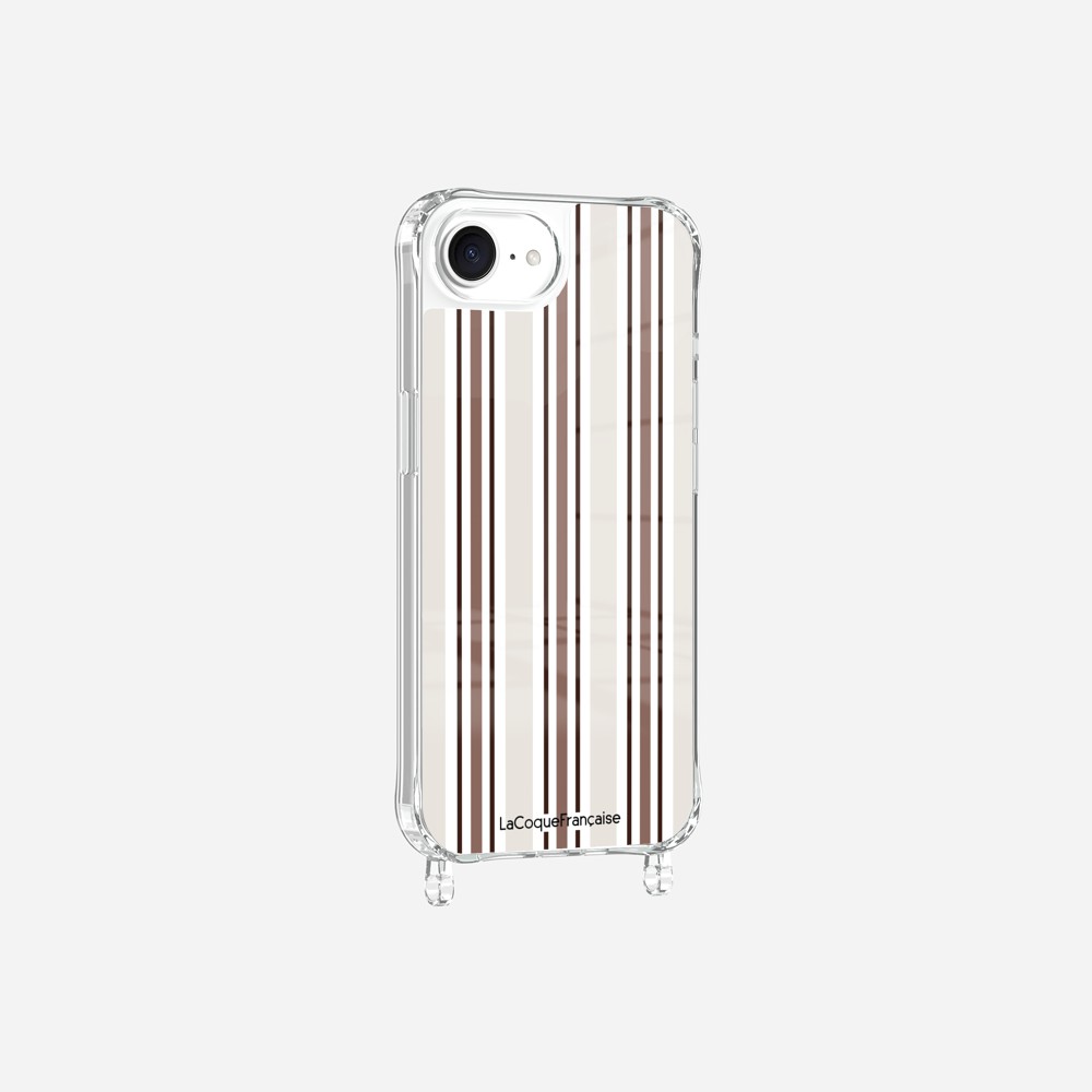 Coque Anneaux Imprimee Rayure Greige