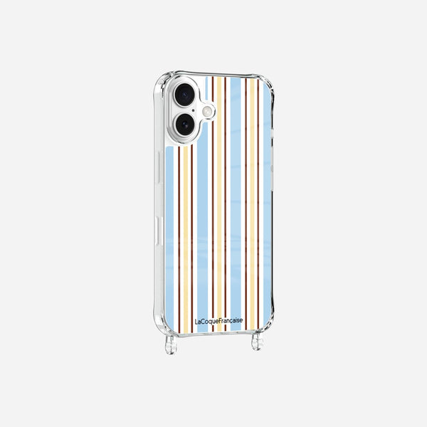 Coque Anneaux Imprimee Rayure Bleue - 5
