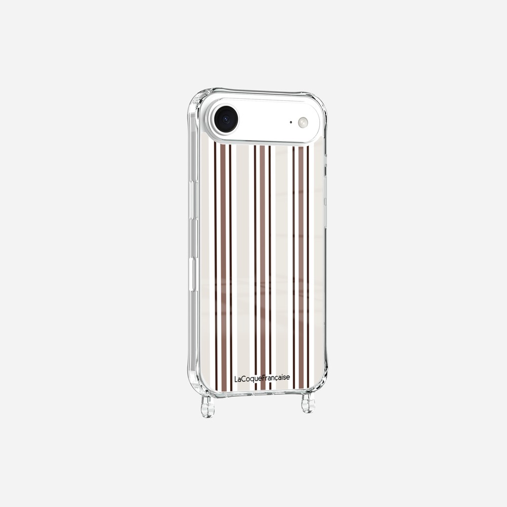 Coque Anneaux Imprimee Rayure Greige
