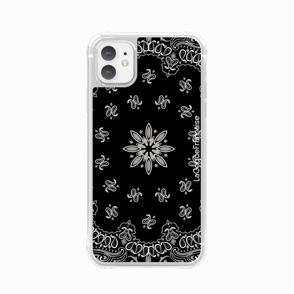 Coque Sans Anneaux Imprimee Bandana Noir - 24