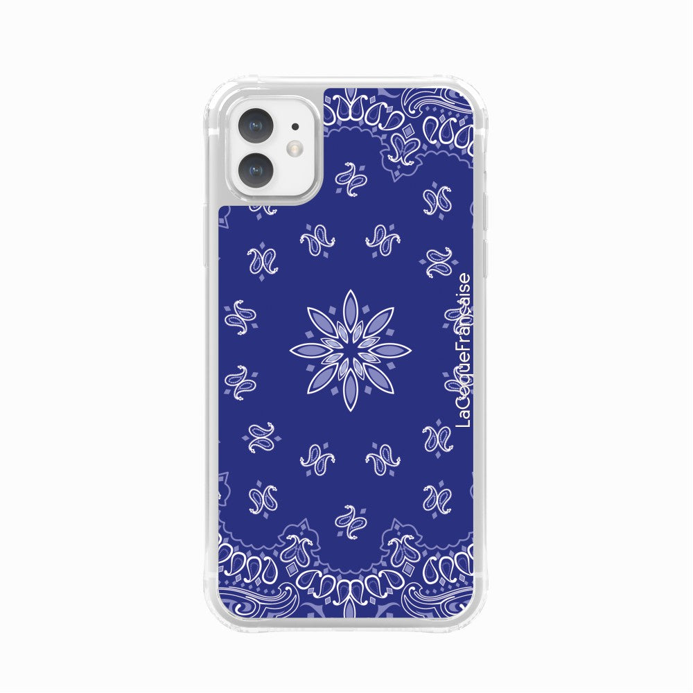 Coque Sans Anneaux Imprimee Bandana Bleu - 24