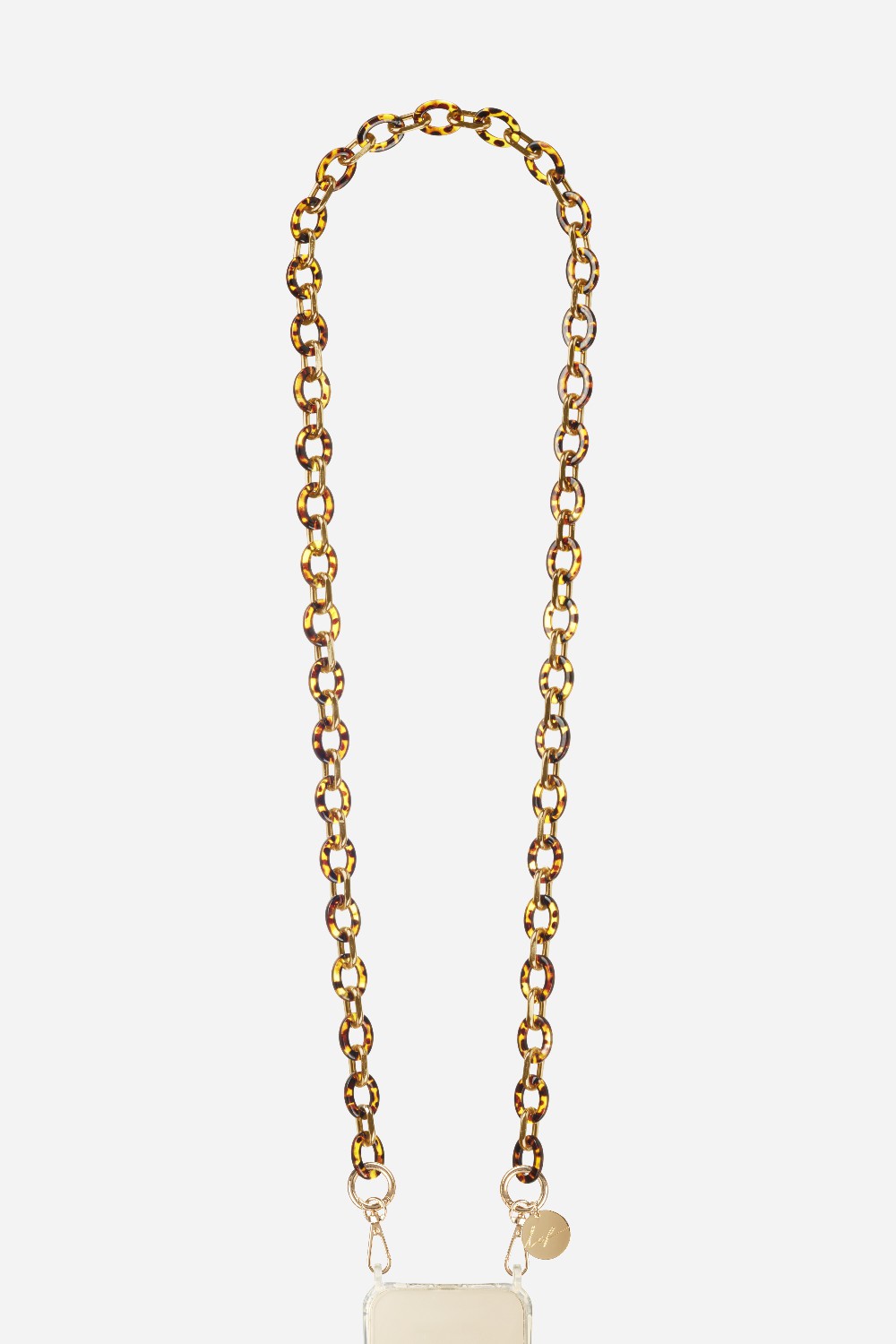 Chaine Longue Cassy Ecaille Marron 120 cm