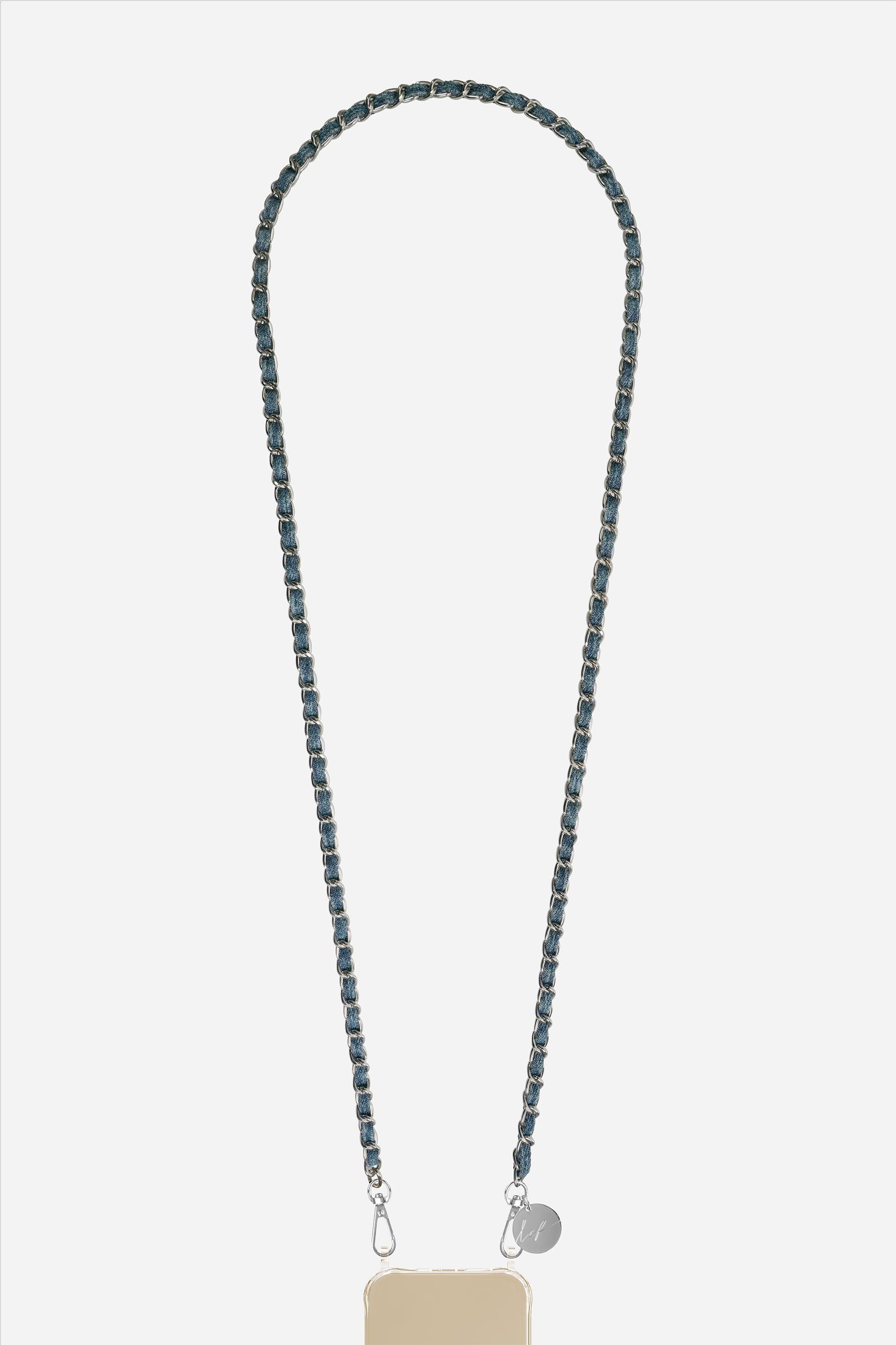 Chaine Longue Cali Bleu Dore 120 cm