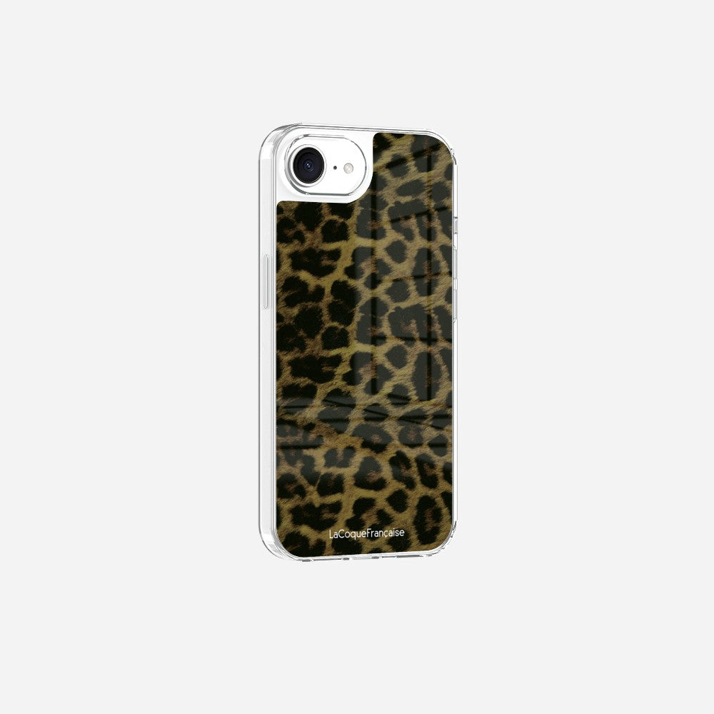 Coque Sans Anneaux Imprimee Leopard Kaki Et Noir