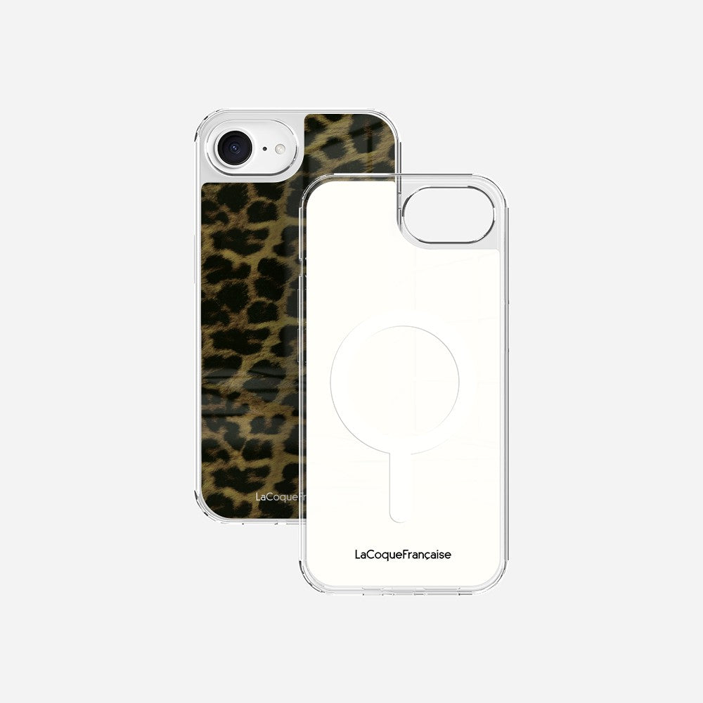 Coque Sans Anneaux Imprimee Leopard Kaki Et Noir