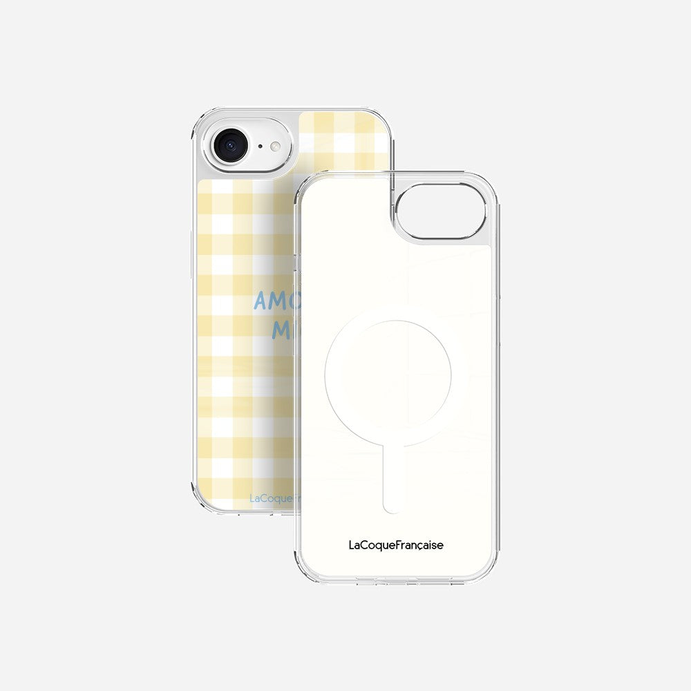 Coque Sans Anneaux Imprimee Amore Mio Vichy Jaune