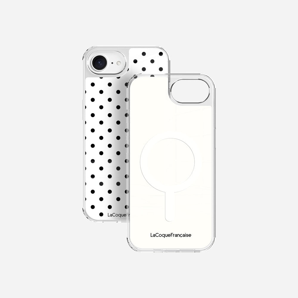 Coque Sans Anneaux Imprimee Pois Noir